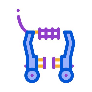 Bisiklet Fren Kolları Vektör Çizgisi Resimlemesi