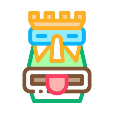 Aztek Totemi Simge Vektör Özet Çizimi İllüstrasyonu