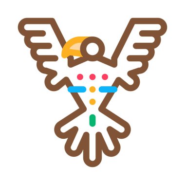 Kutsal Totem Kuş Simgesi Vektör Özeti Çizimi