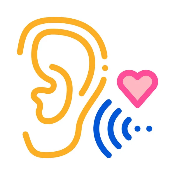 Sound for Ear Icon Vector Outline Illustration — Stock Vector