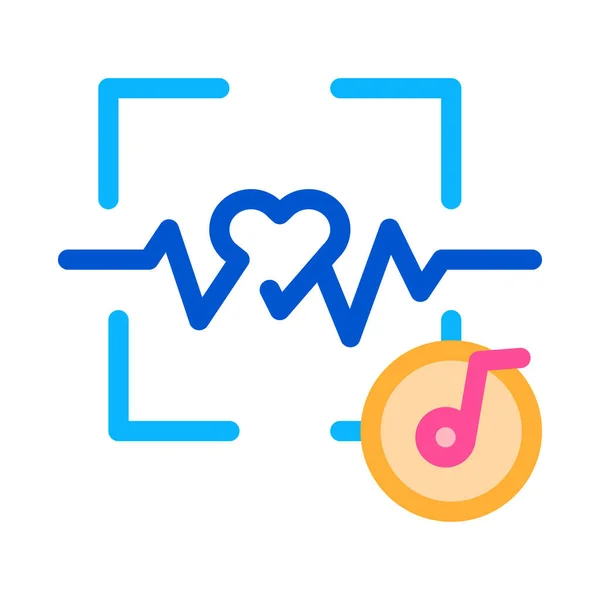 Effect of Music on Heart Outline Illustration — Stock Vector