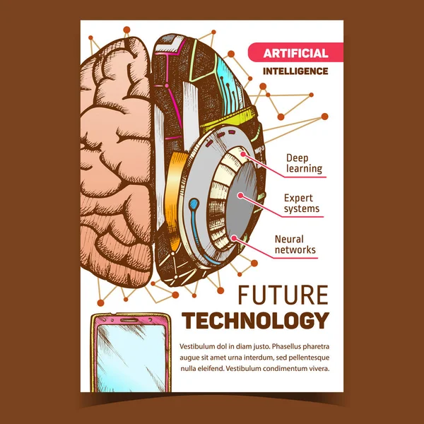 未来のテクノロジークリエイティブ広告｜バナーベクトル — ストックベクタ