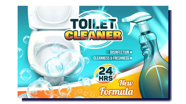 Limpador de toalete criativo publicidade Poster Vector —  Vetores de Stock