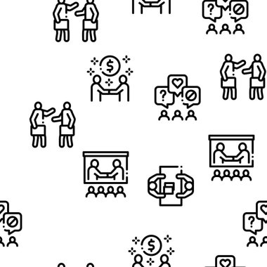 İş Toplantısı Konferansı Kusursuz Desen Vektörü