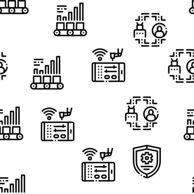 Robotik Süreç Otomatik Kusursuz Desen Vektörü