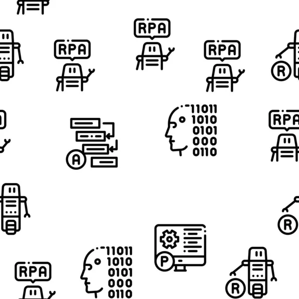 Vector de patrón inconsútil de automatización de procesos robóticos — Vector de stock