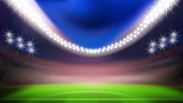 Night Football Stadium med ljusa ljus vektor — Stock vektor