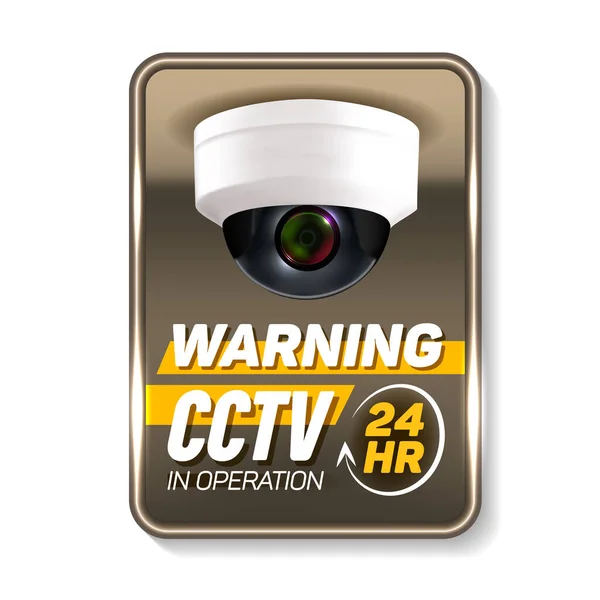 Cctv en Operación Warning Nameplate Banner Vector — Vector de stock