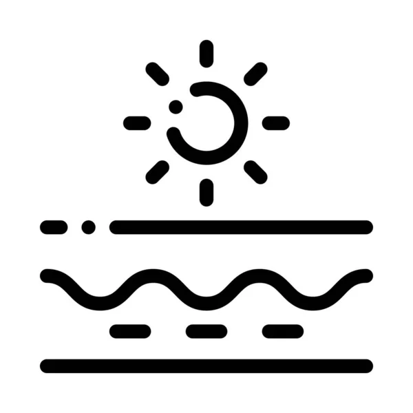 Efecto protector solar icono vector esquema ilustración — Vector de stock