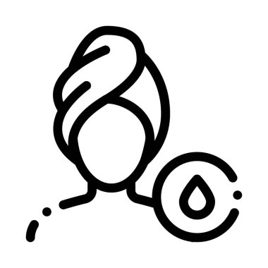 Yaşlanmayı önleyen kadın prosedürleri ikon vektör ana hatları çizimi