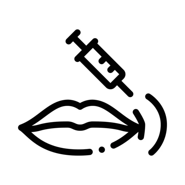 Рисунок векторного контура значка впрыска губ — стоковый вектор