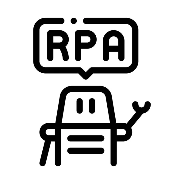 Proceso automatización robot icono vector esquema ilustración — Vector de stock