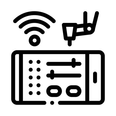 Wi-fi simgesi vektör çizimi ile telefon ayarları