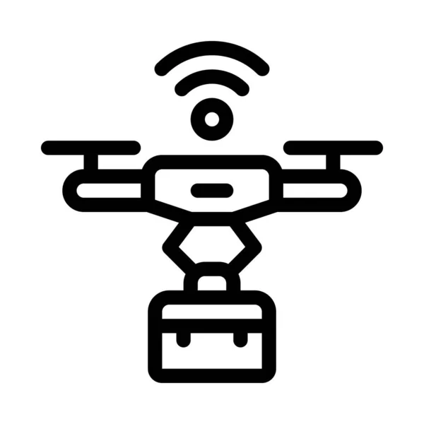 Wi-Fi безпілотник значок Векторні контури ілюстрації — стоковий вектор