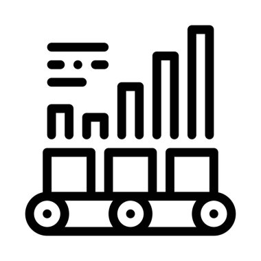 Ayrıntılı grafik istatistik ikonu vektör taslağı çizimi