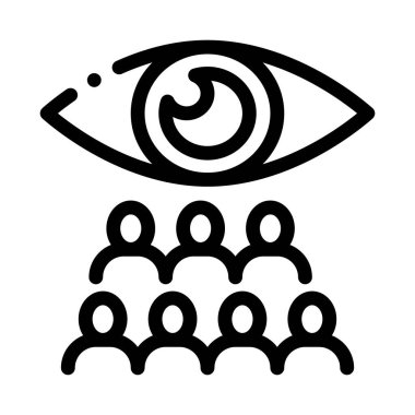 insanların simge vektör ana hatlarını görüntüleme ekibi