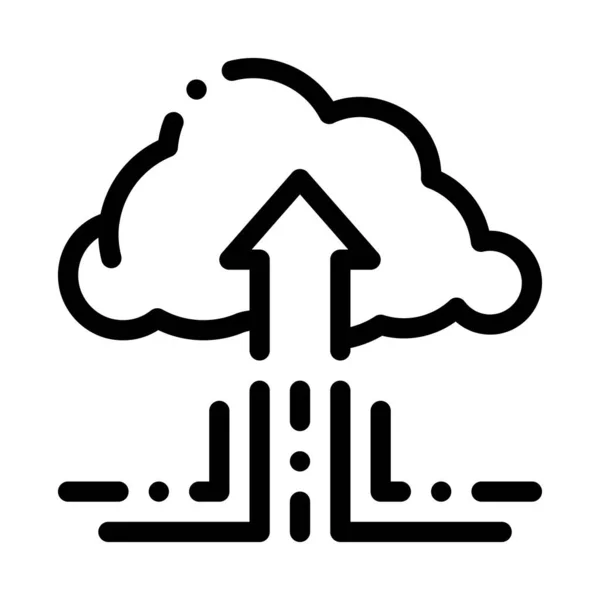Fintech cloud storage icon vektor skizze illustration — Stockvektor
