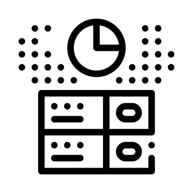 Uzun veri depolama simgesi vektör ana hatları çizimi