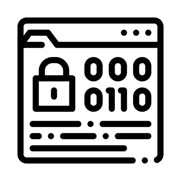 Código binário proteção ícone vetor esboço ilustração — Vetor de Stock