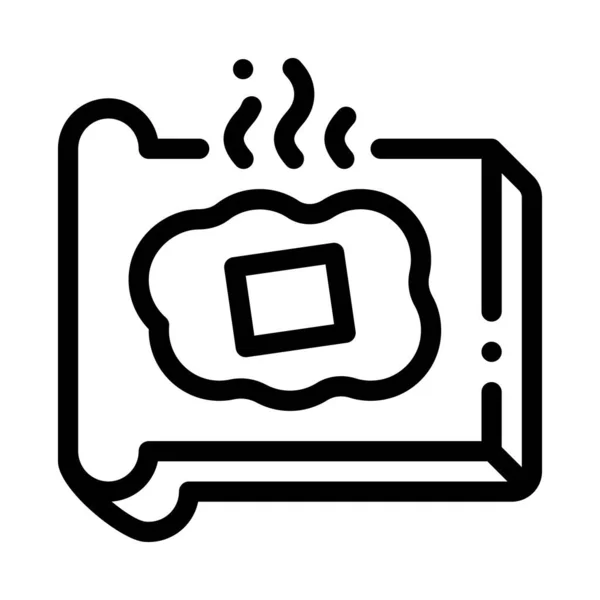 Eriyen tereyağı ikonu vektör ana hatlı tost — Stok Vektör