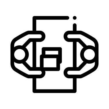 iş masası insanları simge vektör taslağı çizimi