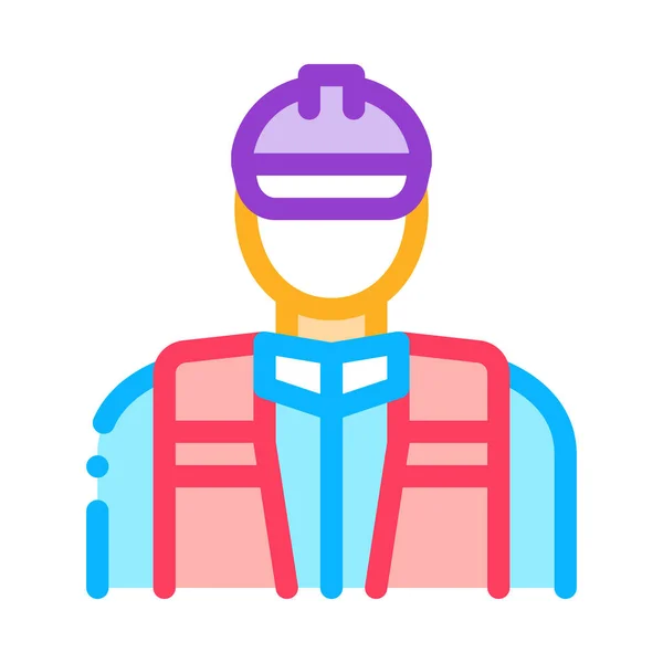 Worker repairman icon vector outline illustration — Stock Vector