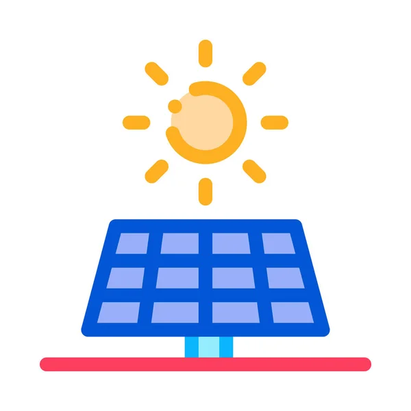 Actie van de zon op batterij pictogram vector overzicht illustratie — Stockvector