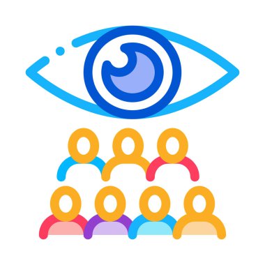 insanların simge vektör ana hatlarını görüntüleme ekibi