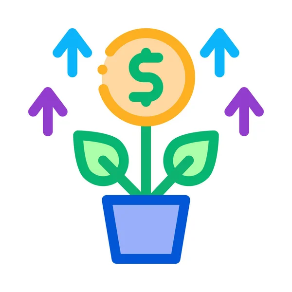 Crescente árvore de dinheiro ícone vetor esboço ilustração — Vetor de Stock