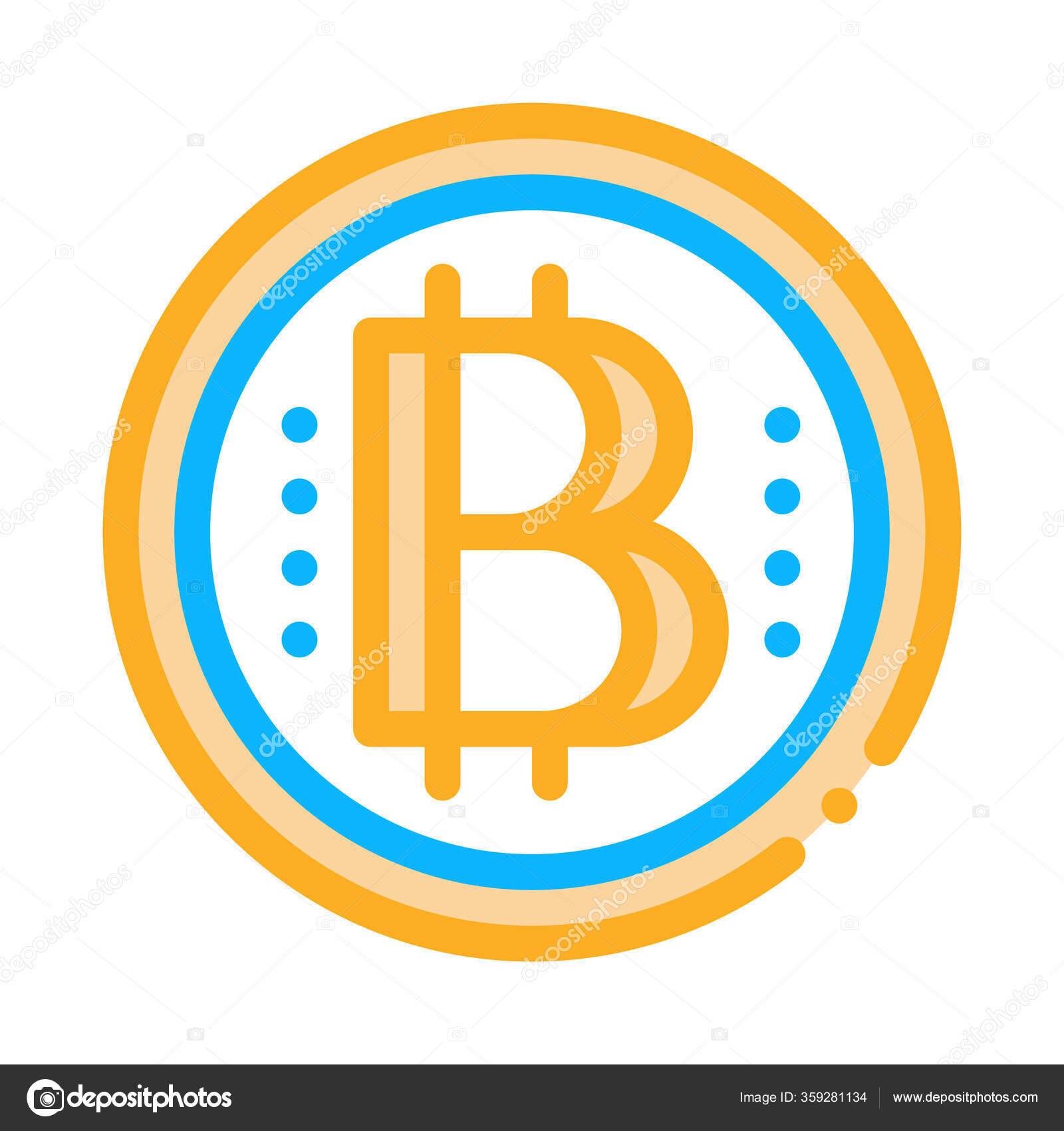 비트코인 아이콘 벡터 윤곽 일러스트 스톡 벡터 - ©pikepicture 359281134