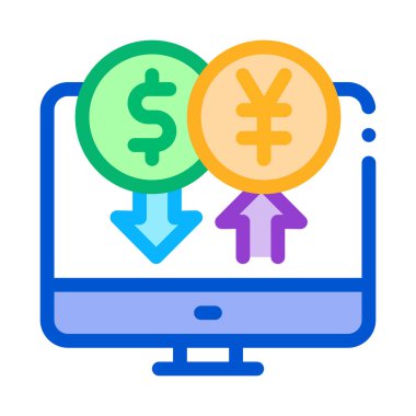 bilgisayar para birimi değişim simgesi vektör çizelgesi çizimi