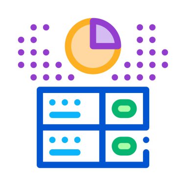 Uzun veri depolama simgesi vektör ana hatları çizimi