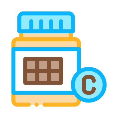 Vitamin şişesi ikon vektör çizimi çizimi