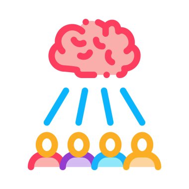 iş beyin fırtınası simge vektör taslağı çizimi