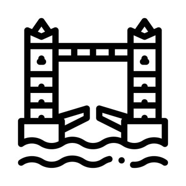 asma köprü simgesi vektör çizimi çizimi