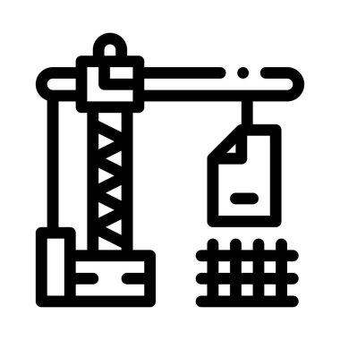 Yapı vinci simgesi vektör çizimi çizimi