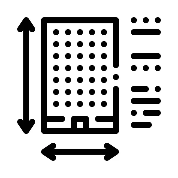 Determinación del icono de construcción del área ilustración del contorno del vector — Vector de stock