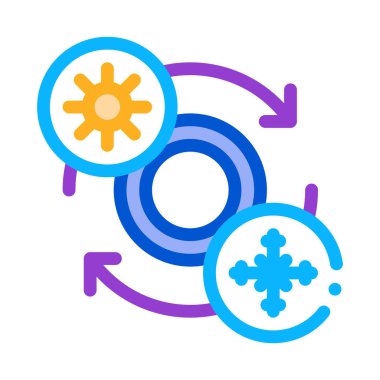 Yaz lastiklerini kış lastikleri ile değiştirmek ikon vektör çizelgesi çizimi