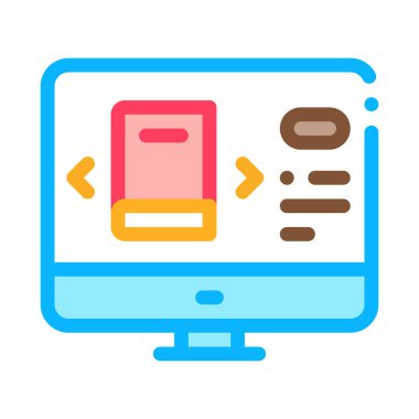 bilgisayar kitabı seçim simgesi vektör özeti çizimi