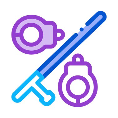 kelepçe ve yarasa simgesi vektör çizimi çizimi