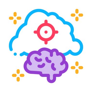 Beyin bulutu hedef simgesi vektör çizimi çizimi