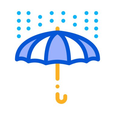 yağmur şemsiyesi simgesi vektör çizimi çizimi