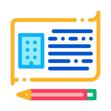 yazılı bina bilgisi modeli vektör ana hatları illüstrasyonu