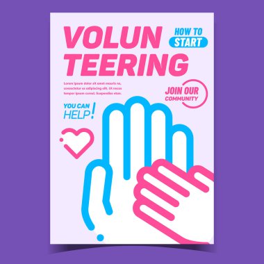 Gönüllü Destek Reklam Sancakları Vektörü