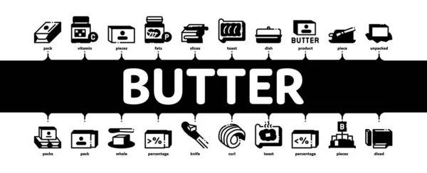 Manteiga ou Margarina Minimal Infográfico Banner Vector — Vetor de Stock