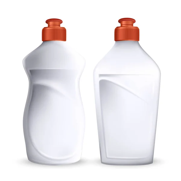 Flasche Spülmittel Flüssigkeit Set Vektor — Stockvektor