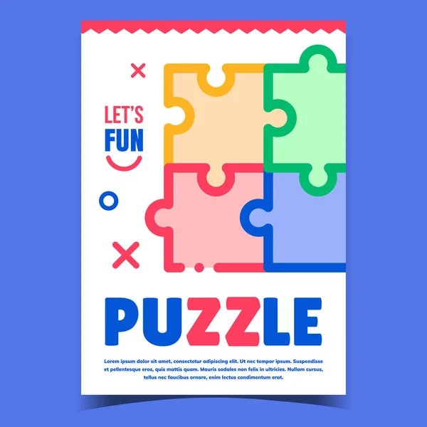 Puzzle Puzzle Pubblicità creativa Banner Vector — Vettoriale Stock