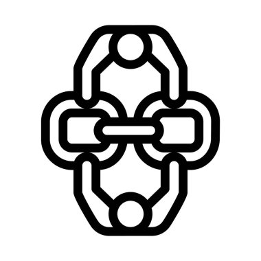 İnsan bağlantı simgesi vektör ana hatları çizimi