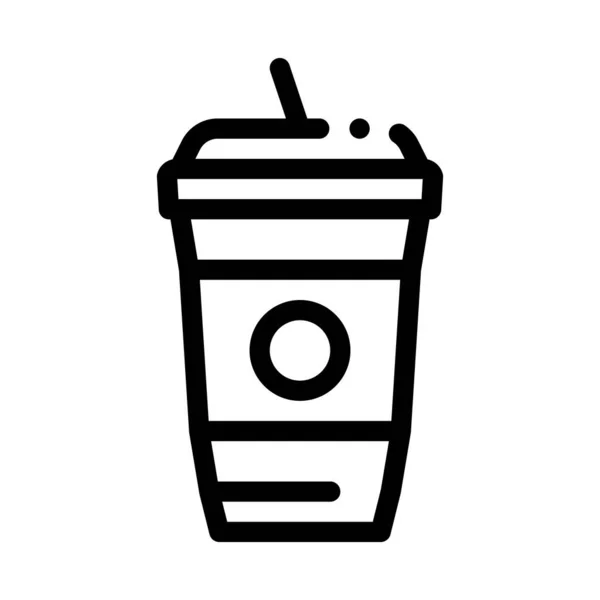 Bebida com ilustração esboço do vetor do ícone da palha — Vetor de Stock