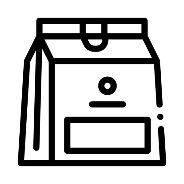 Sacchetto di carta con icona alimentare schema vettoriale illustrazione — Vettoriale Stock